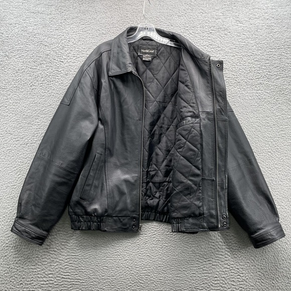 Vintage Northcrest 100% Leather Bomber Jacket Men XL Insulated Flight Streetwear - Picture 7 of 10